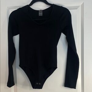Classic Black Long Sleeve Kids Bodysuit